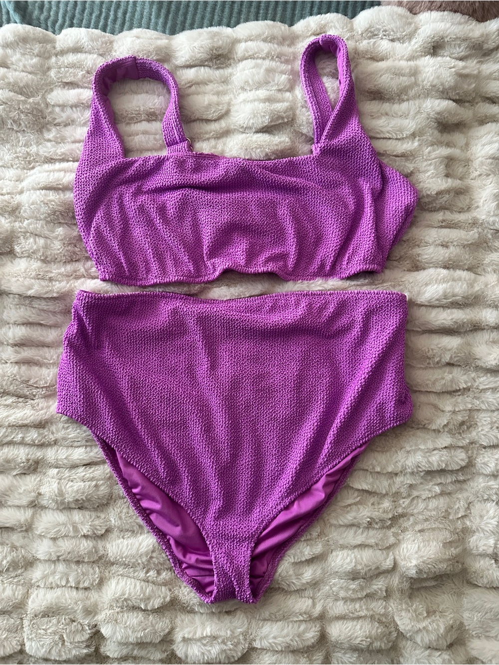 Show Me Your MuMu Purple Textured High-Waist Bikini Set - Women Intimates & Swim